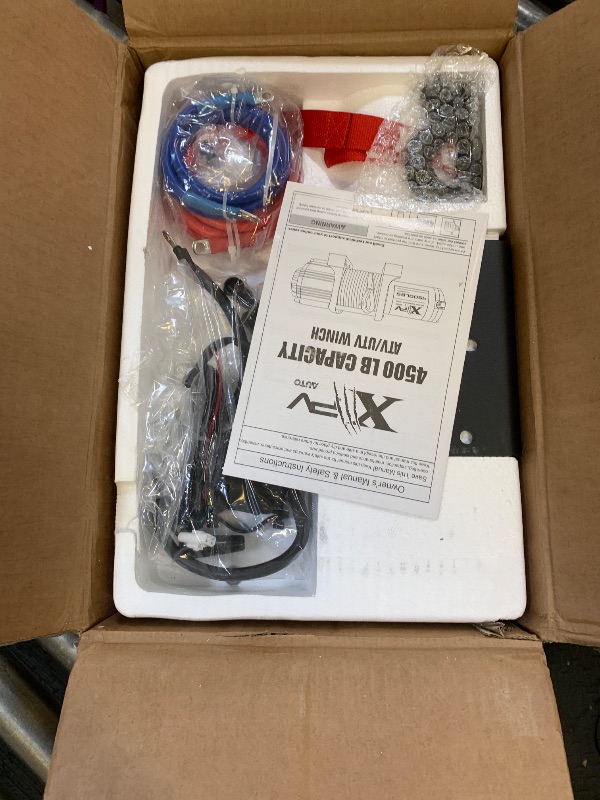 Photo 1 of XPV AUTO 12V 4500LBS Steel Rope Electric Winch for Towing ATV/UTV Off Road with Wireless Remote Control Mounting Bracket IP67 Waterproof Electric Winch with 4-Way Roller Fairlead