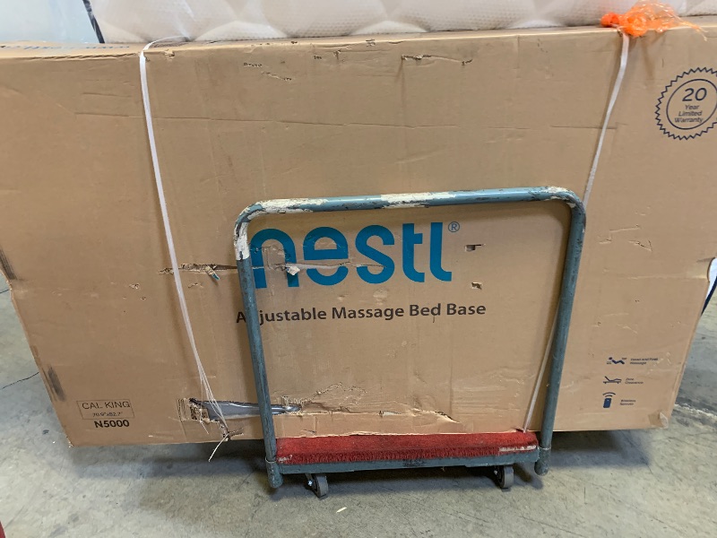 Photo 1 of Nestl Adjustable Bed Frame, Zero Clearance Adjustable Massage Bed Frame, Adjustable Bed Base Head & Foot Massage, Wireless Remote Fast & Easy Assembly, USB Ports, LED Light, Cal King Size Bed Frame