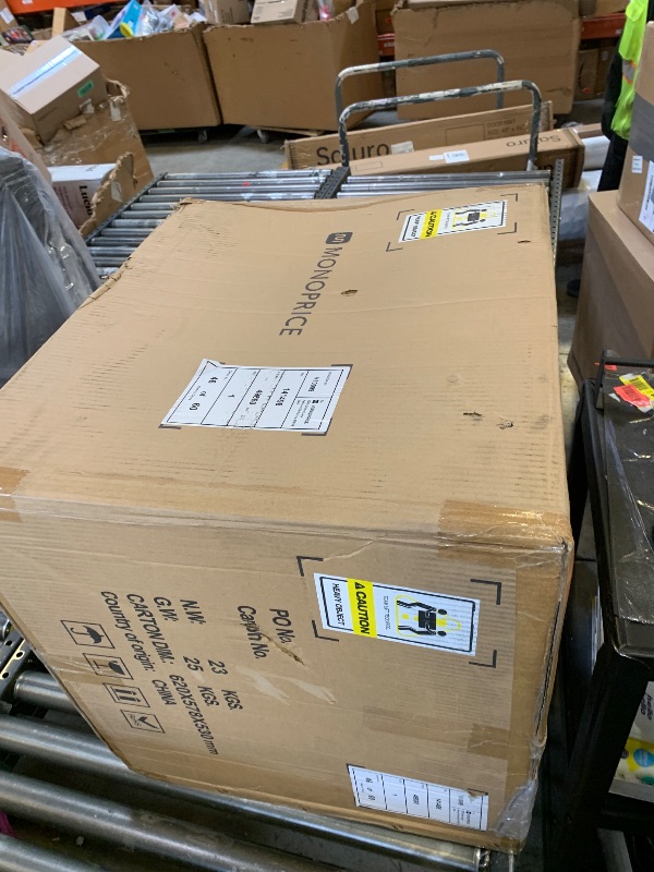 Photo 1 of Monoprice SW-12 400 Watt RMS (600 Watt Peak) Powered Subwoofer - 12-Inch, Ported Design, Variable Phase Control, Variable Low Pass Filter, for Home Theater Systems