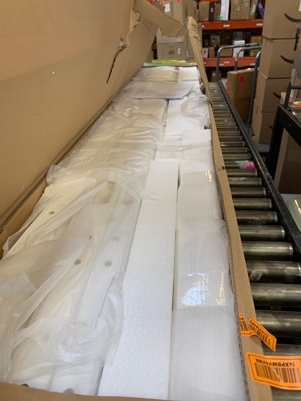 Photo 1 of Max & Lily Bunk Bed Twin Over Full Size with Ladder, Solid Wood Platform Bed Frame with Ladder for Kids, 14" Safety Guardrails, Easy Assembly, No Box Spring Needed, White