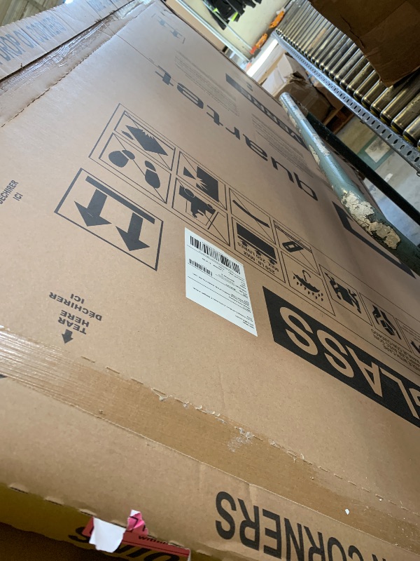 Photo 1 of Quartet Whiteboard, Glass Dry Erase Board, Magnetic, 6' x 4', Infinity Frameless Mounting, White Surface, Accessory Tray, 1 Dry Erase Marker and 2 Glass Board Magnets (G7248W)