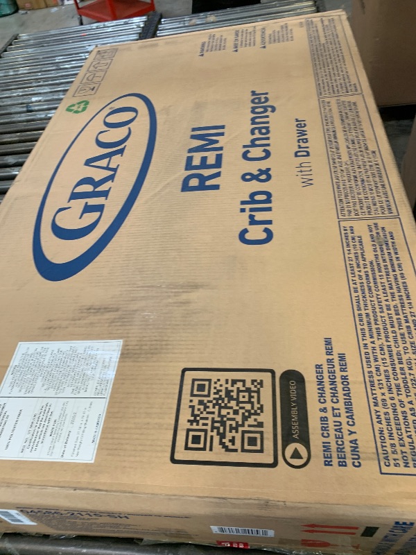 Photo 1 of Graco Remi 4-In-1 Convertible Crib & Changer With Drawer (White & Natural) – GREENGUARD Gold Certified, Crib And Changing-Table Combo, Includes Changing Pad, Converts To Toddler Bed, Full-Size Bed