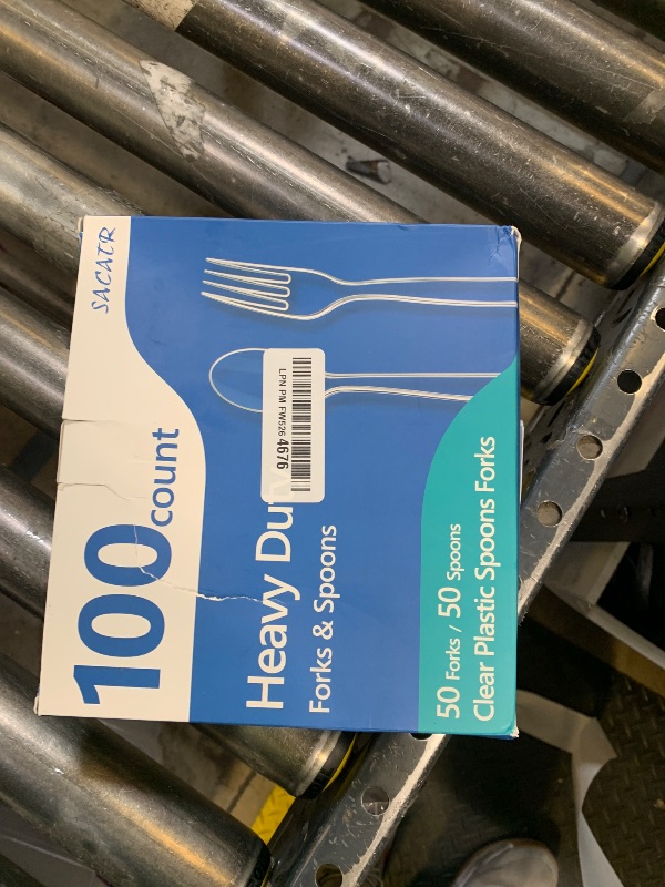 Photo 1 of 100 Count Plastic Silverware Heavy Duty -50 Forks, 50 Spoons, BPA-Free, Heat Resistant, Disposable Plastic Utensils Set, Plastic Cutlery Set, Plasticware Suitable for Party Everyday Use