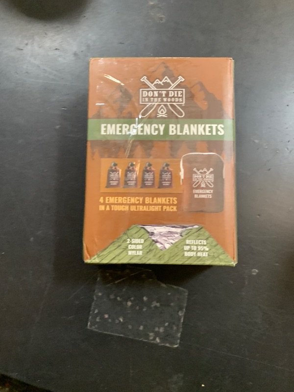 Photo 1 of Don't Die In The Woods - Freakin’ Huge Emergency Blankets [4-Pack] Extra Large Thermal Mylar Space Blanket - One of The Ten Essentials Outdoor Survival Gear for Hiking Camping First Aid Kit (Green)