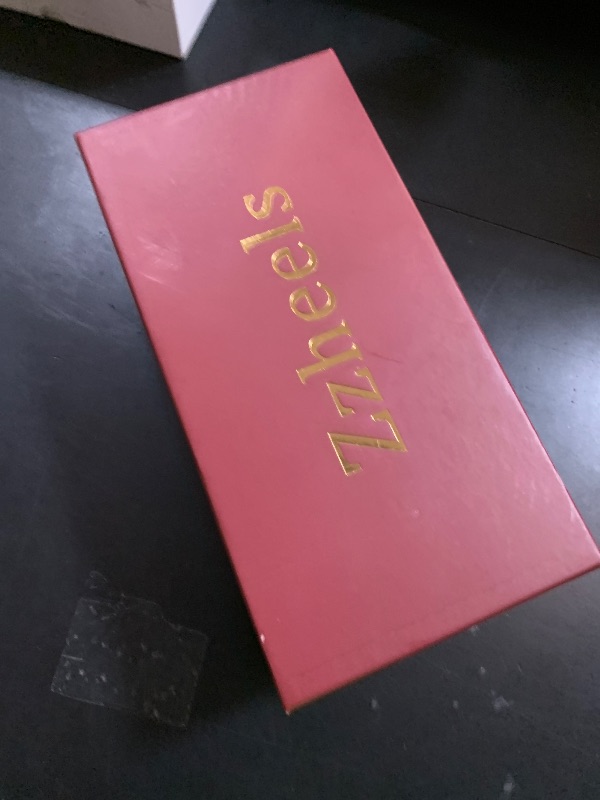 Photo 1 of Zzheels Double Bowknots Clear Heels Square Toe Lace up Sandals Red Heels for Women for Wedding Red US8.5