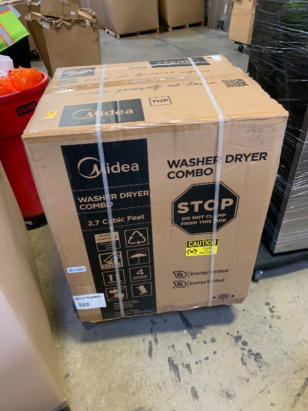 Photo 1 of Midea 24 Inch All-in-One Front Load Washer Dryer Combo, 2.7 Cu.ft 26lbs Ventless Full-Automatic Washing Machine with Steam Care, Overnight Dry, 1400 RPM 16 Wash Cycles, White