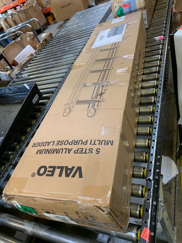 Photo 1 of Valeo Ladder 17 FT, A Frame 5 Step Ladder Extension,Multi Position & Storage Folding Ladder, 330 lbs Security Load Telescoping Ladders for Stairs Home Indoor Outdoor Roof