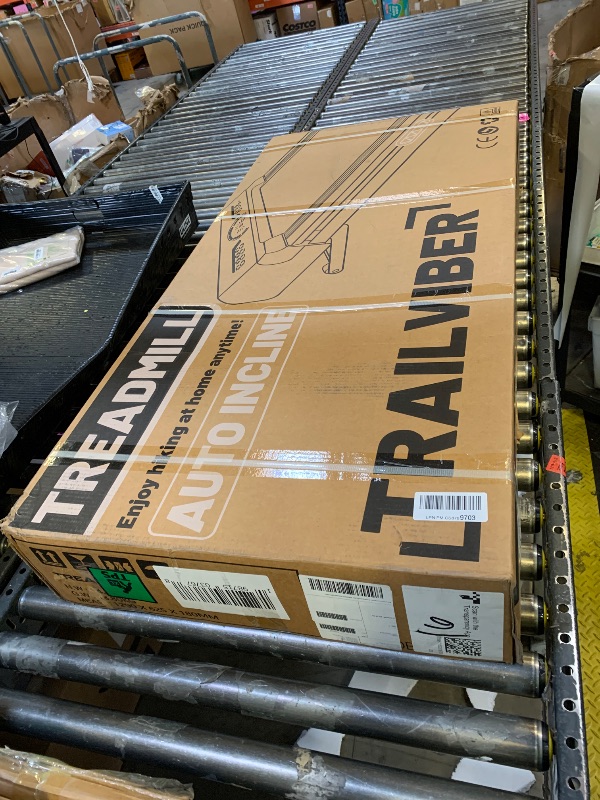 Photo 1 of TRAILVIBER Walking Pad Treadmill with 12% 9-Level Auto Incline, 450 lbs Capacity RGB LED Screen, Bluetooth Speaker Under Desk Treadmill, Compact Treadmills for Home Hiking, Black