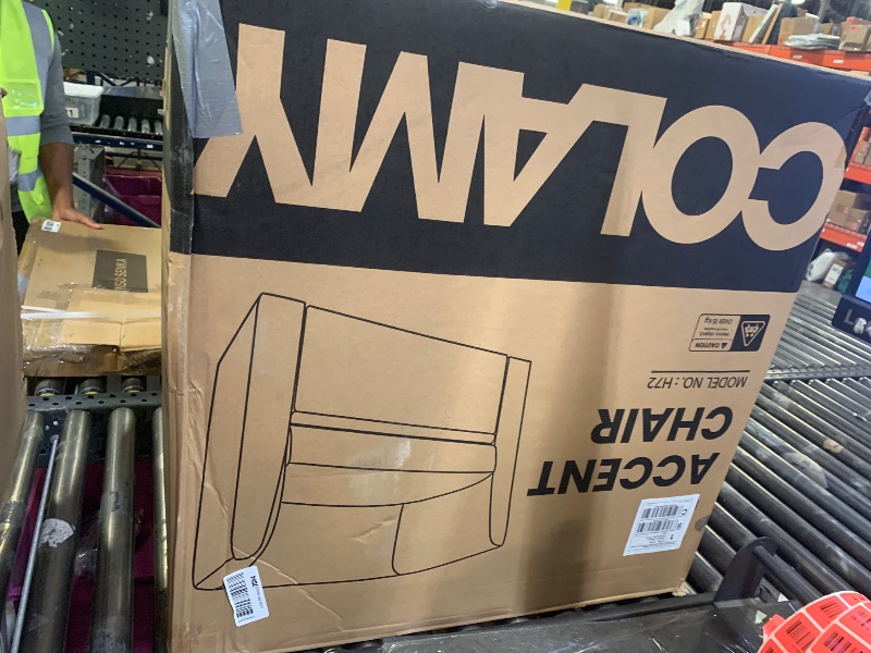 Photo 1 of COLAMY Morden Velvet Barrel Accent Chair with Storage Ottoman, Upholstered Living Room Side Chair, Single Sofa Armchair with Lounge Seat for Bedroom/Office/Reading Spaces, Khaki