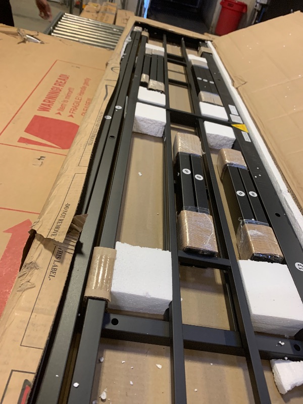 Photo 1 of KEIKI Full Size Metal Loft Bed Frame with Convertible Staircase, Built-in Storage Shelves and Wardrobe, Loft Bed with Solid Slats, Guardrail, No Box Spring Required, Easy Assembly, for Bedroom, Black