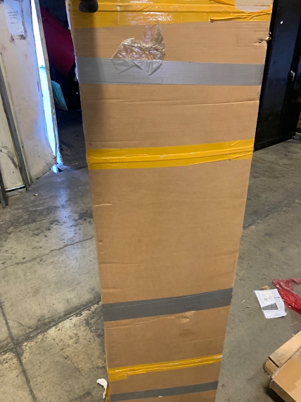 Photo 1 of DWVO 8x4 FT Outdoor Weatherproof Storage Shed, Secure Metal Bike Shed w/Lockable Entry, Garden Storage Solution for Lawn Equipment, Tools, Waste Bin, Dark Gray