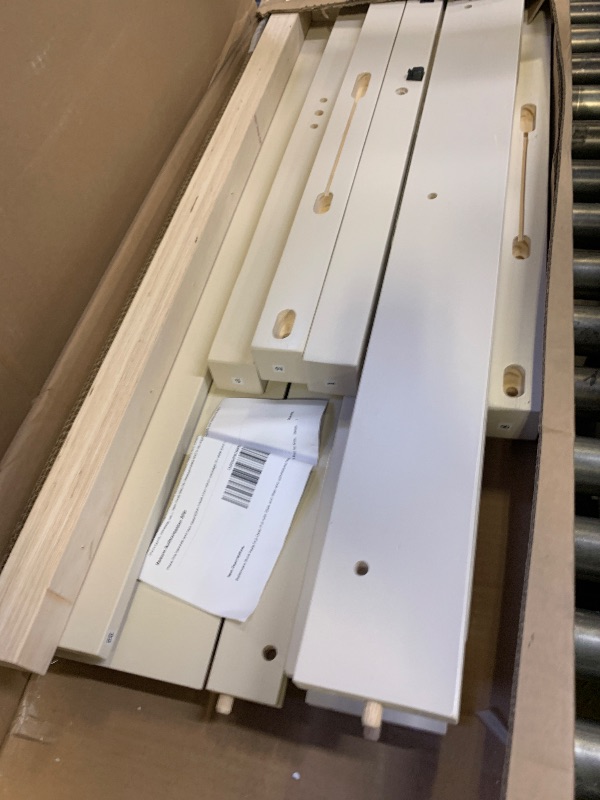 Photo 1 of KEIKI Full Size Metal Loft Bed Frame with Convertible Staircase, Built-in Storage Shelves and Wardrobe, Loft Bed with Solid Slats, Guardrail, No Box Spring Required, Easy Assembly, for Bedroom, White