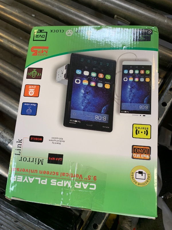 Photo 1 of **USED, UNABLE TO TEST* 9.5 inch CarPlay Single Din Car Stereo with Wired Car Play and Android Auto, Vertical Touch Screen 1 Din Radio with Mirror Link/1080P/EQ Audio/SWC/Bluetooth +Backup Camera