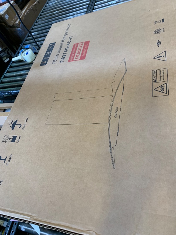 Photo 1 of JOEAONZ 36 Inch Island Range Hood 700CFM Gesture & Touch Control Ceiling Mount Stainless Steel Ducted/Ductless Convertible, Ceiling Mount Vent Hood, Baffle Filter Exhaust Fan Extractor