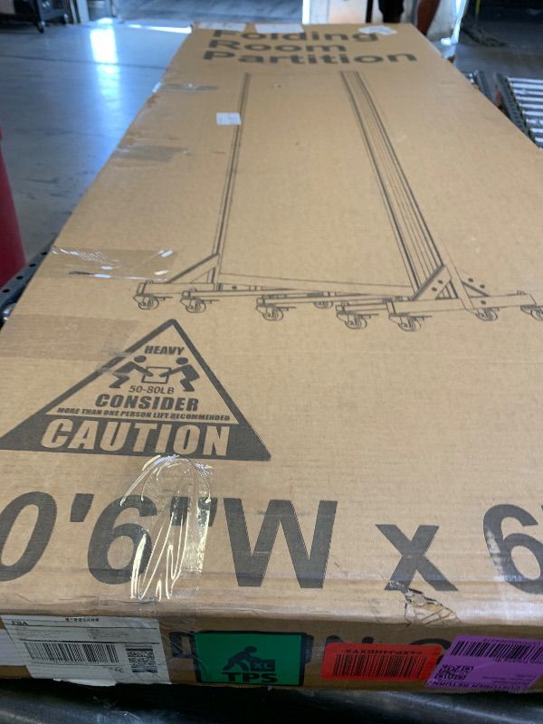 Photo 1 of Strongbird Room Partition,Folding Privacy Divider,Office Partition Dividers,Office Dividers Wall, 10'6"W x 6'7"H,Blue