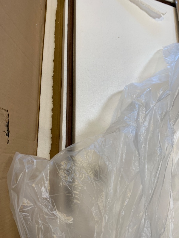 Photo 1 of WEER Walnut Bathroom Mirror, Walnut Framed Mirror 40X36 Inch, Rectangle Wall Mounted Bathroom Vanity Mirror with Tempered Glass, Hangs Vertically or Horizontally, Anti-Rust