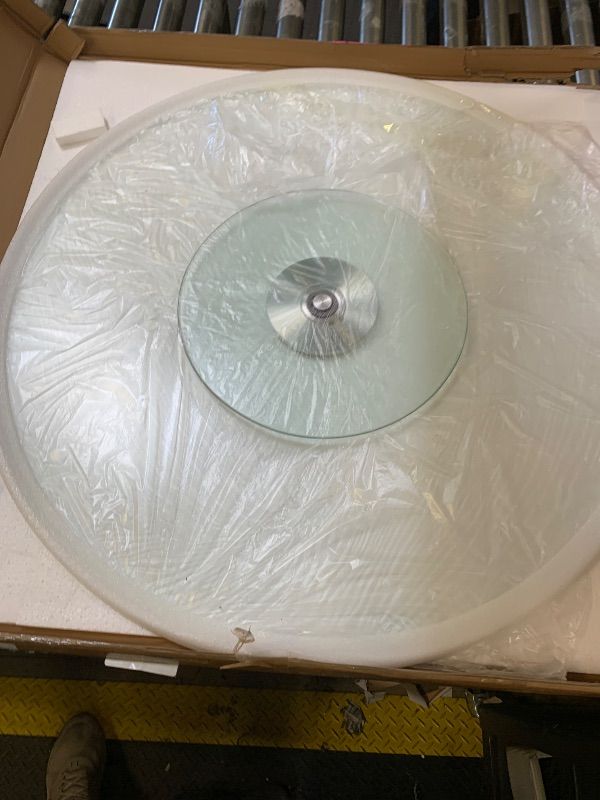 Photo 1 of 35" Glass Lazy Susan for Dining Table - Tempered Glass Round Clear Tabletop Large Rotating Tray, Silent & Smooth Spin (35inch/90cm)