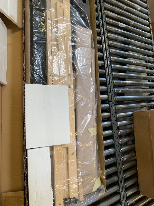 Photo 1 of Novilla Queen Bed Frame with Headboard, Bed Frame Queen Size with Wood Slats Support,Linen Upholstered Adjustable Headboard, No Box Spring Needed, Heavy Duty Feet, Easy Assembly, Beige