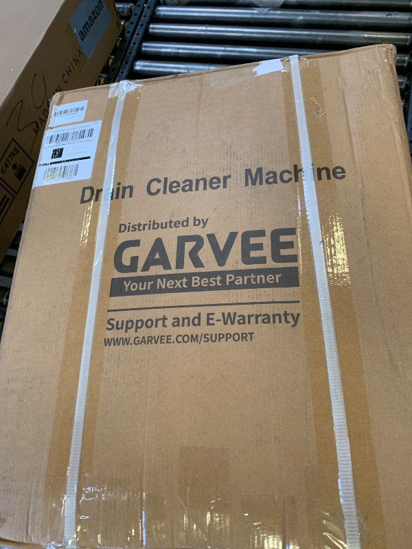 Photo 1 of Garvee 75 ft x 1/2 in Drain Cleaning Machine, Sewer Auger Auto Feed with 5 Cutter & Air-Activated Foot Switch for 2 in to 4 in Pipes
