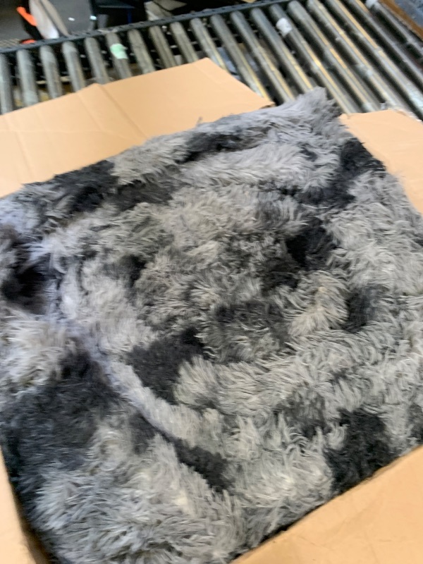 Photo 1 of Area Rugs for Living Room 9x12 Black Grey Fluffy Rug,Super Fuzzy Fur Bedroom Carpet for Boys Dorm Office Nursery Modern Home Decor