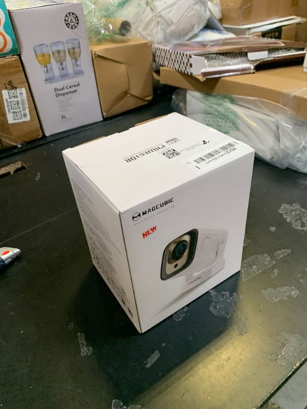 Photo 1 of ?Auto Focus&1080P?Magcubic Mini Smart Projector with 4K Support, Portable Projector with Wifi and Bluetooth, 5W Speaker, Built in Apps, Voice Control, Outdoor Movie Projector