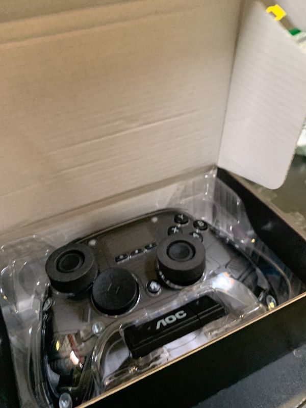 Photo 1 of AOC PC Controller — Interactive Screen Wireless Controller Compatible with PC/Switch/Switch 2/iOS/Android, Hall Effect Joystick & Triggers, RGB Lighting, Adjustable Vibration/Turbo, 1000mAh Battery(Black)