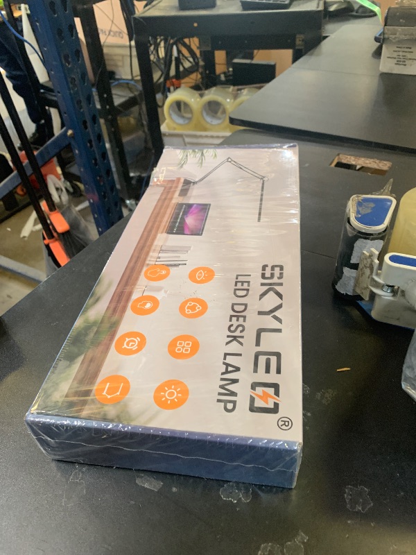 Photo 1 of SKYLEO LED Desk Lamp with Slim Base - Adjustable Swing Arm Desk Light, Dimmable, Timer, Eye Protection, Memory Function, 1300LM, 12W, White