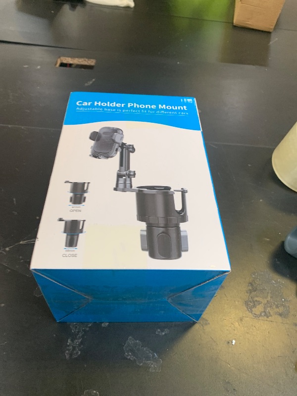 Photo 1 of This Hill 2-in-1 Car Cup Phone Holder Expander with Adjustable Base, 360 Rotation, Compatible with iPhone, Samsung & All Smartphones up to 7" (Black)