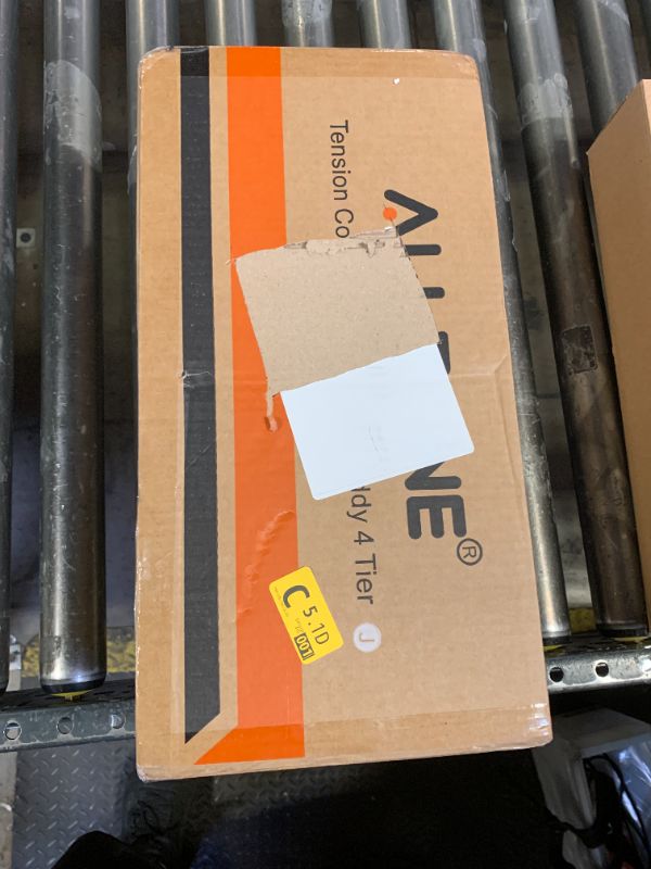 Photo 1 of ALLZONE Corner Shower Caddy Tension Pole, 4-Tier Adjustable Shelves, Rustproof Bathroom Shower Organizer Corner for Inside Shower Storage, Tension Mounted, 56 to 113 Inch Height, Sliver