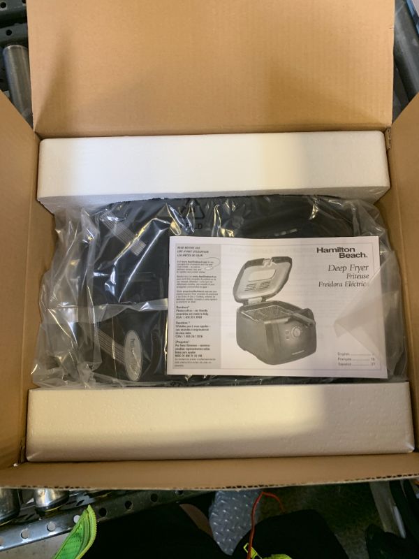 Photo 1 of Hamilton Beach Cool Touch Electric Deep Fryer with Basket and Lid, 2 Liters / 8 Cups Oil Capacity, Adjustable Temperature, 1500 Watts for Fast Heat-up, viewing Window Easy to Clean, Black (35021)