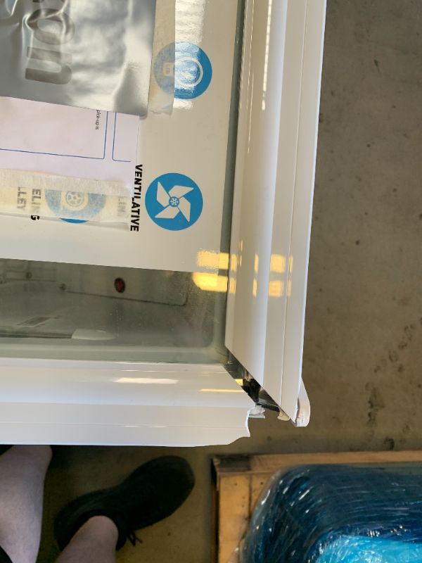 Photo 1 of --MINOR DAMAGE--Tylza Commercial Refrigerator with Glass Door Display Beverage Fridge, 360L Upright Beverage Cooler Merchandiser with Rebound Door, Fast Cooling, Low Noise, White --MINOR DAMAGE--