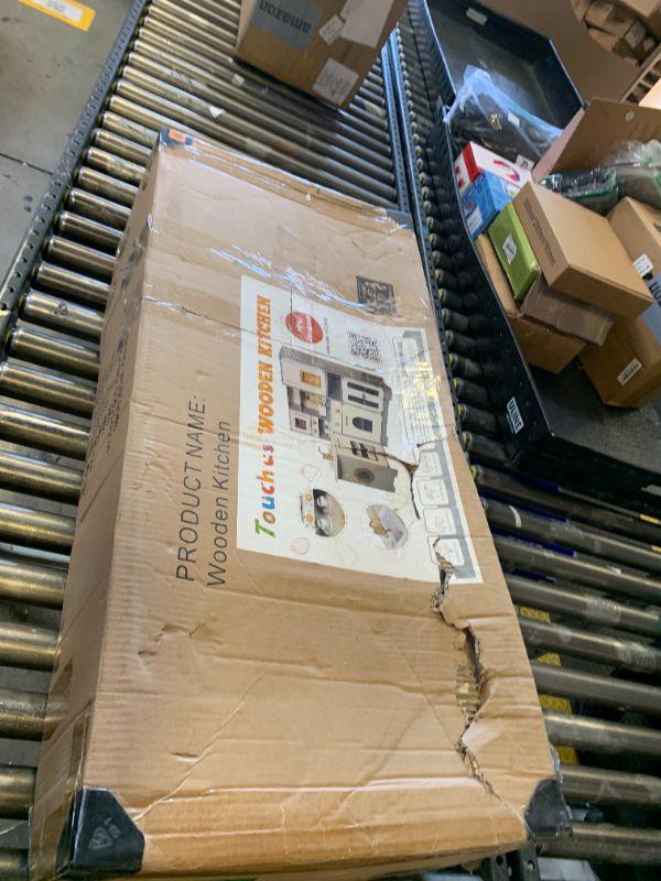 Photo 1 of Large Wooden Corner Toy Kitchen Playsets with Real Running Water, 2 in 1 Water Dispenser with Ice Maker, Play Stove with Light and Sounds for Toddlers, Preschoolers, Children Age 3+ Years