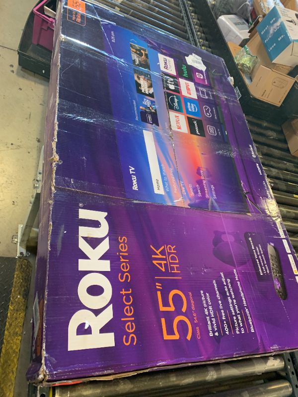 Photo 1 of Roku Smart TV – 55-Inch Select Series, 4K HDR TV – Roku TV with Enhanced Voice Remote – Flat Screen LED Television with Wi-Fi for Streaming Live Local News, Sports, Family Entertainment