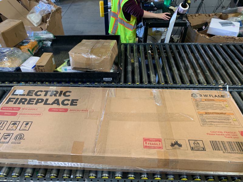 Photo 1 of R.W.FLAME 60" Recessed and Wall Mounted Electric Fireplace, Low Noise, Fit for 2 x 6 Stud, Remote Control with Timer, Touch Screen, Adjustable Flame Color and Speed, 750-1500W