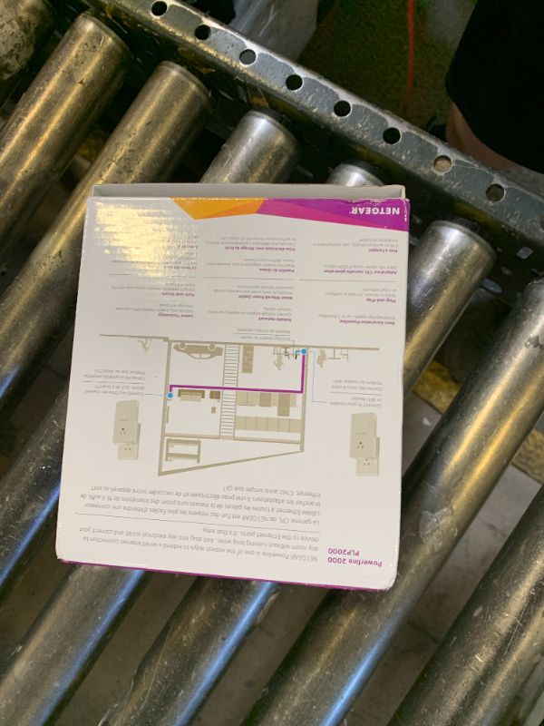 Photo 1 of NETGEAR Powerline Adapter Kit, 2000 Mbps Wall-Plug, 2 Gigabit Ethernet Ports with Passthrough + Extra Outlet (PLP2000-100PAS), uses Your existing Internet Service via Household Wiring
