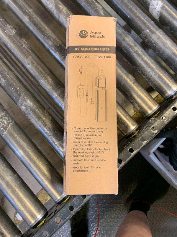 Photo 1 of AquaMiracle Aquarium Filter with U - V Light & Filter Sponge, Fish Tank Filter with Timer for Green Water, Turtle Filter with Aeration & Rainfall Mode for Aquarium 60-150 Gallon