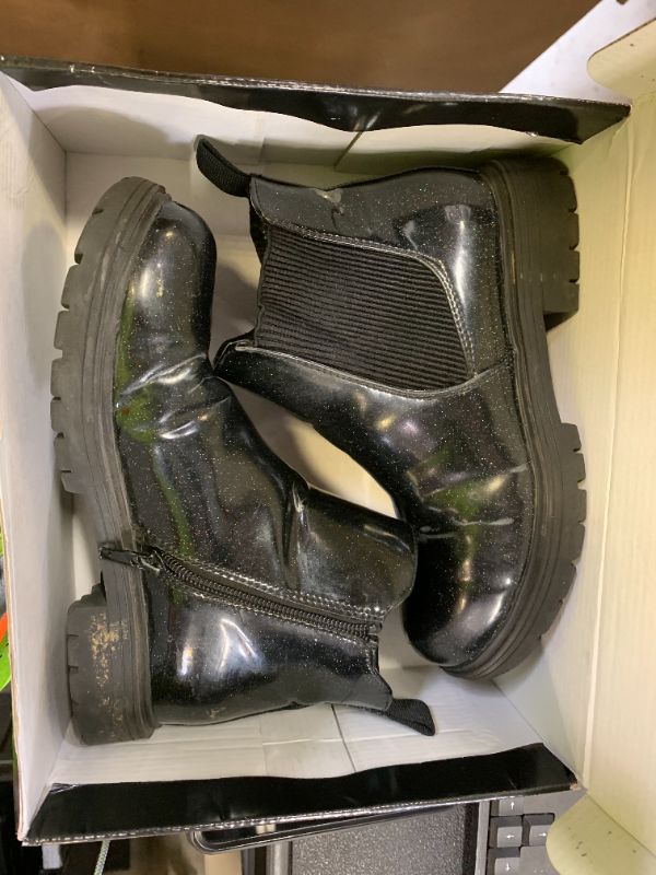 Photo 1 of K KomForme Girls Glitter Ankle Boots Side Zipper Chelsea Booties Lug Sole (Toddler/Little Kids/Big Kids) 2