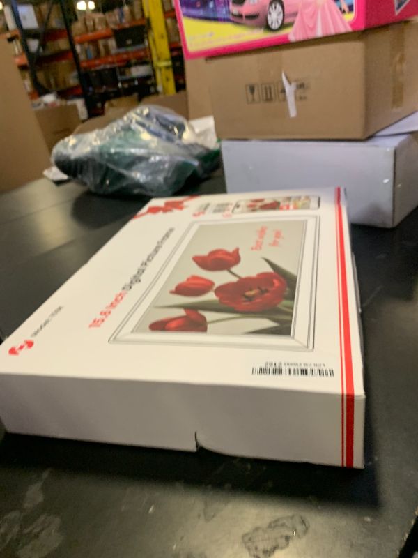 Photo 1 of **DAMAGED** 64GB 15.6" Frameo Digital Picture Frame WiFi, Large Electronic Photo Frames 1920 x 1080 IPS FHD Touch Screen, Send Photos from Your Phone from Anywhere, Best Gifts for Parents and Grandparents