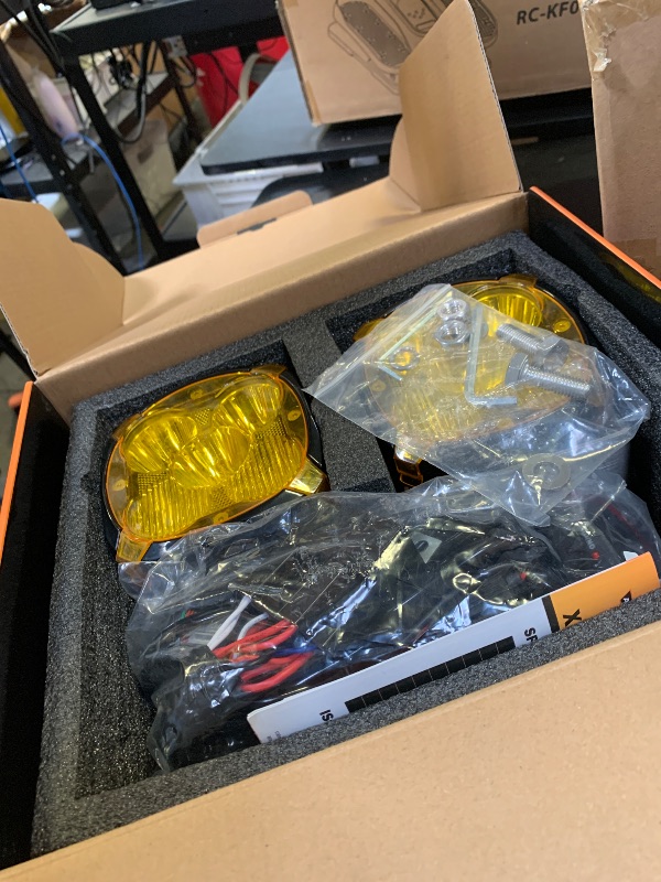 Photo 1 of Auxbeam XP-Ultra Series 4.5'' Led Pods with DRL, Spot Flood Combo Offroad Lights 128W 15200LM, Fog Light Bar with Amber Covers and 20°+120° Angle, Cube Ditch Lights, Pair