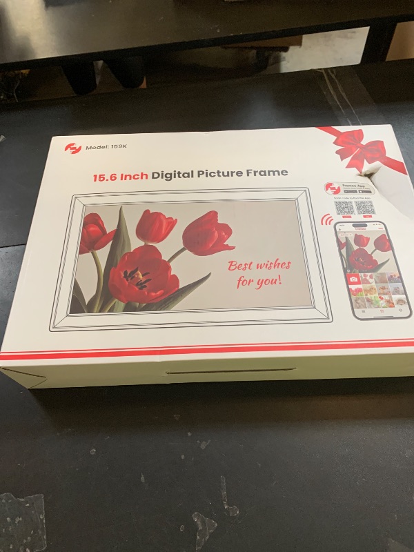 Photo 1 of 64GB 15.6" Frameo Digital Picture Frame WiFi, Large Electronic Photo Frames 1920 x 1080 IPS FHD Touch Screen, Send Photos from Your Phone from Anywhere, Best Gifts for Parents and Grandparents