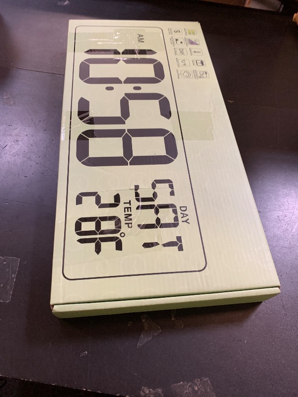 Photo 1 of CYMHCHL Large Digital Wall Clock 17.2" Bluetooth Auto Time Sync Led Digital Clock Large Display 11 RGB Colors Auto-Dimming/DST Big Timer with Remote Control for Living Room Classroom Decor Garage Gym