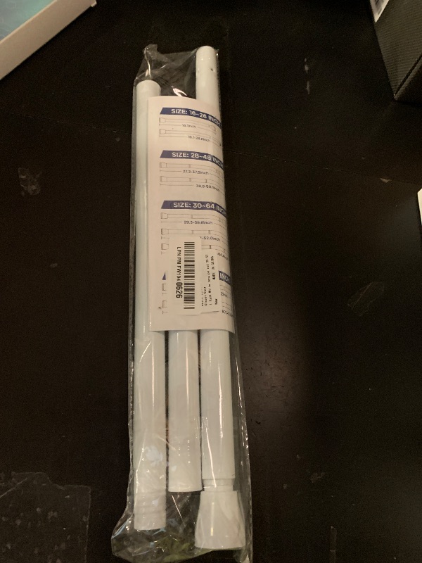 Photo 1 of White Tension Curtain Rod for Windows 28 to 48 inch, Adjustable Expandable Pressure Spring Curtain Rod No Drilling, 7/8" Curtain Rod for Bedroom Doorway Closet Door