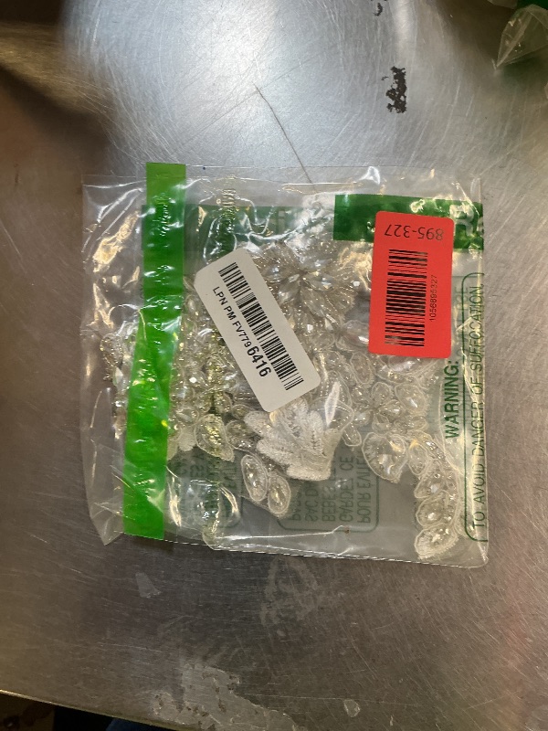 Photo 1 of 1 Pair Handmade Flower Rhinestone Applique for Clothes, Crystal Fabric Patches for Wedding Dress, Bling Beaded Embroidery Lace Applique for Hat Hairband Sewing Embellishment (Silver)