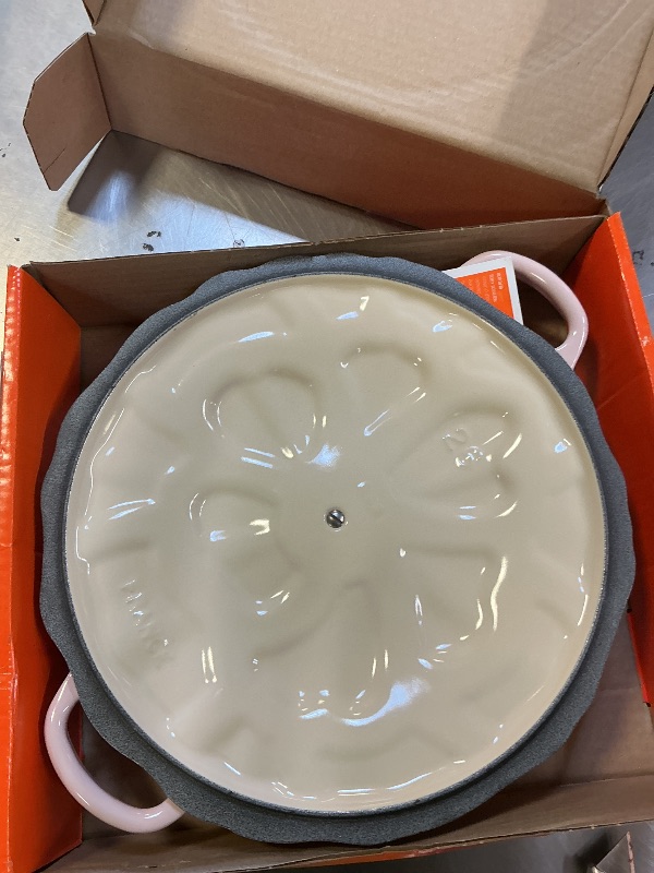 Photo 1 of Le Creuset Signature Enameled Cast Iron Petal Braiser, 2.25qt., Shell Pink