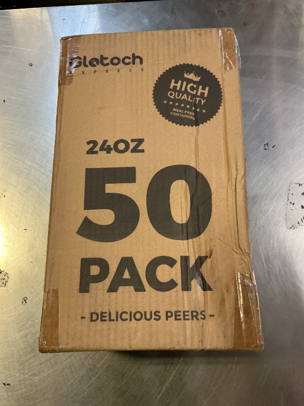 Photo 1 of 100-Piece (50-Pack) 24 OZ Meal Prep Containers Reusable with Lids, Sturdy Leakproof & Food Safe, Microwave, Freezer, Dishwasher Safe To Go Food Containers, Plastic Take Out Containers, Black