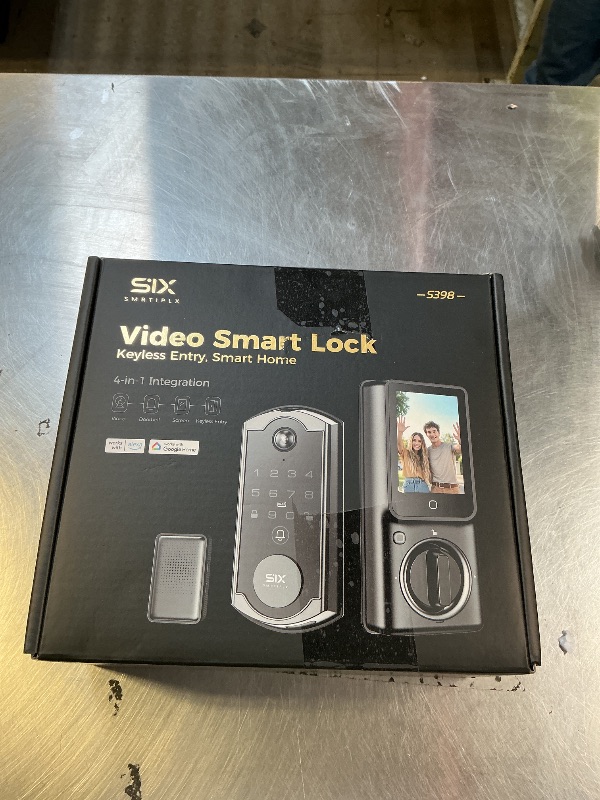Photo 1 of SMRTIPLX Video Smart Lock S398, 4-in-1 Camera + Video Doorbell + Fingerprint Keyless Door Lock + Indoor Display Monitor, Smart WiFi Deadbolt, App Remote Control, Easy Installation, Chime Included