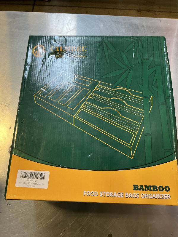 Photo 1 of Calmbee 9 IN 1 Storage Bag Organizer for Kitchen Drawer, Bamboo Foil and Plastic Wrap with Cutter, Organizers Compatible Gallon, Quart, Sandwich Snack Size