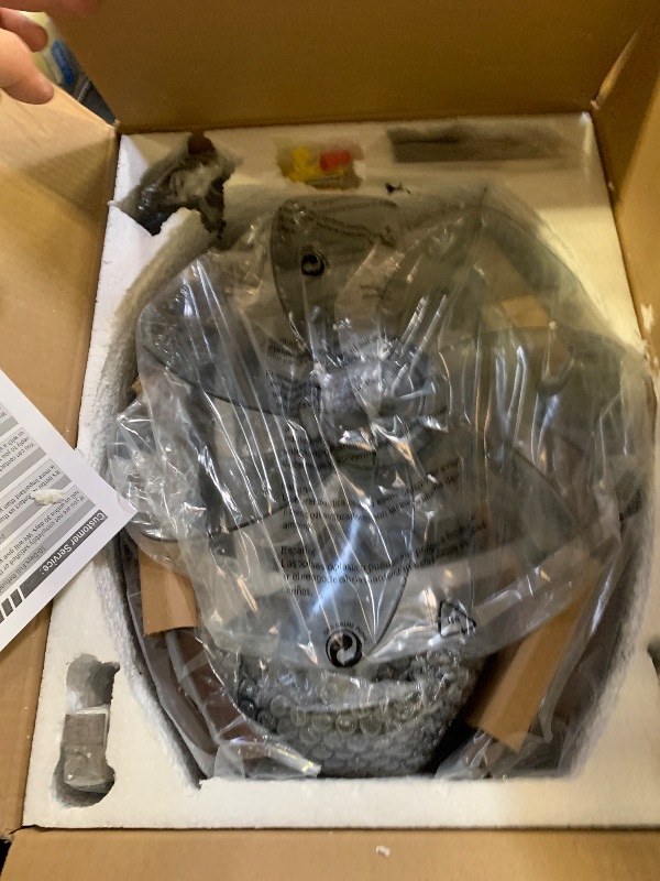 Photo 1 of LEDIARY 20 inch Fandelier Caged Ceiling Fan with Light, Bladeless Ceiling Fan with Remote, Farmhouse Fan Lights Ceiling Fixtures for Kitchen, Bedroom, Outdoor(6 Speed, Timing) - Walnut