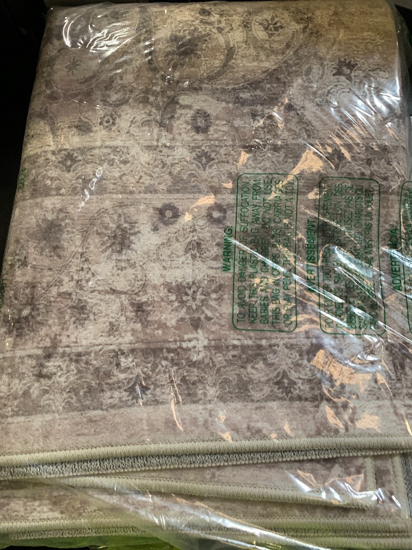 Photo 1 of Area Rug 4x6 Vintage Rug: Washable Indoor Medallion Rugs Low Pile Distressed Floor Carpet Retro Accent Rug for Living Room Bedroom Kitchen Dining Table Home Office(Distressed Brown, 4'x6')