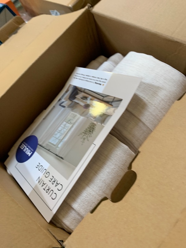 Photo 1 of MIULEE Pinch Pleated Thick Linen Curtains 96 Inches 4 Panels Set Ivory Cream Back Tab Memory Trained Pinch Pleat Semi Sheer Light Filtering Privacy Curtains Window Drapes for Living Room Bedroom Birch